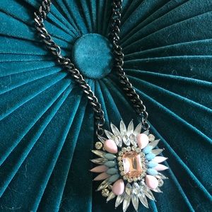 Unique Baby Blue and Pink Statement Necklace